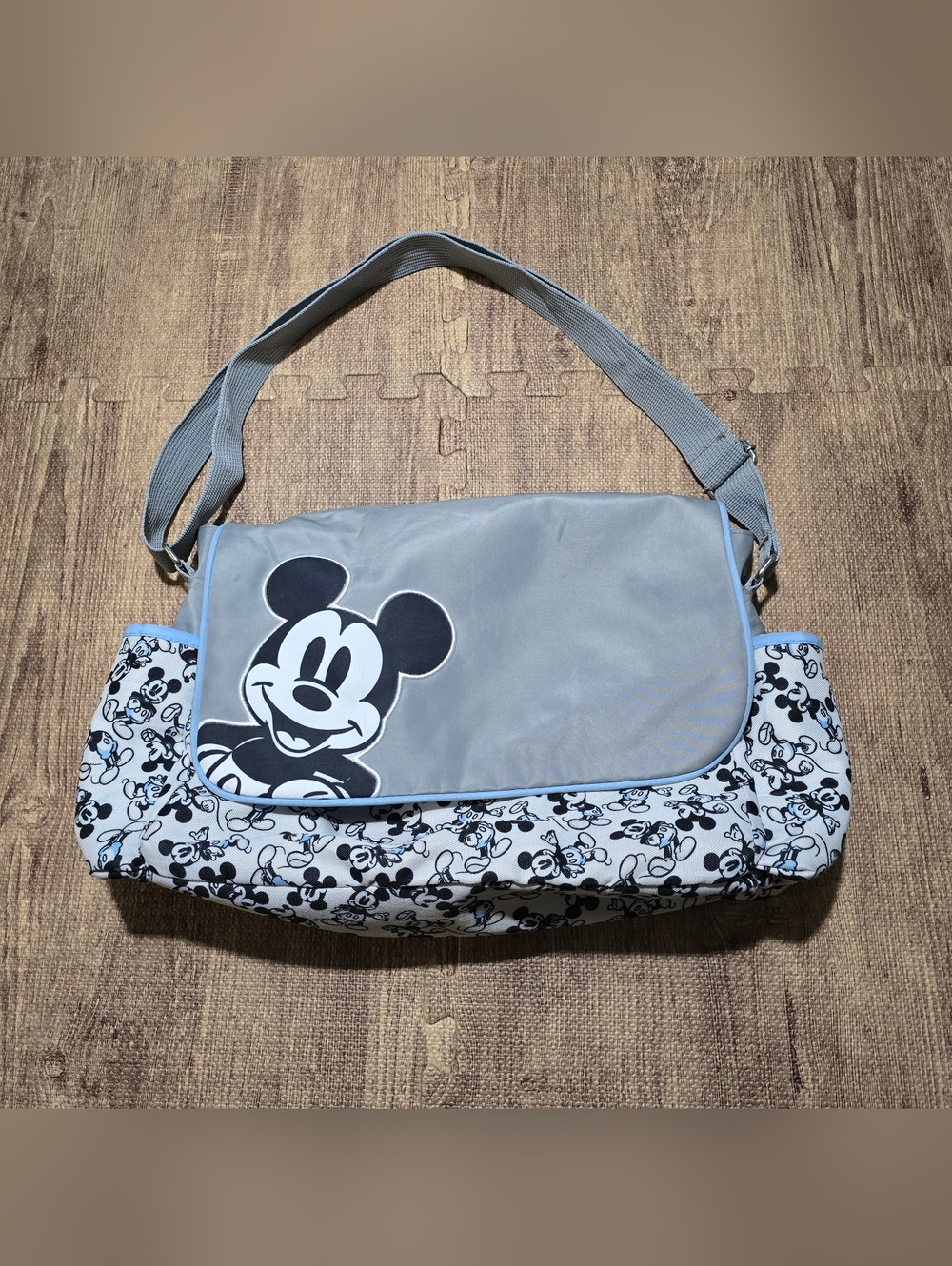 Disney Mickey Mouse Diaper Bag Tote Blue Gray White 💙
